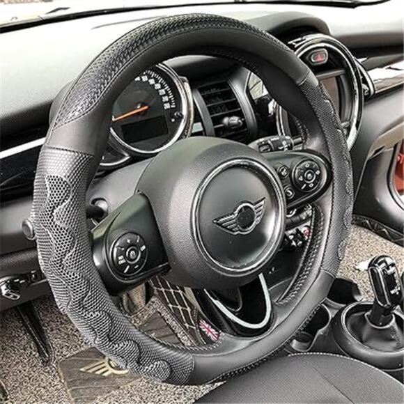Steering Wheel Cover Great Grip with 3D Honeycomb Anti-Slip Design, Universal - Picture 7 of 7